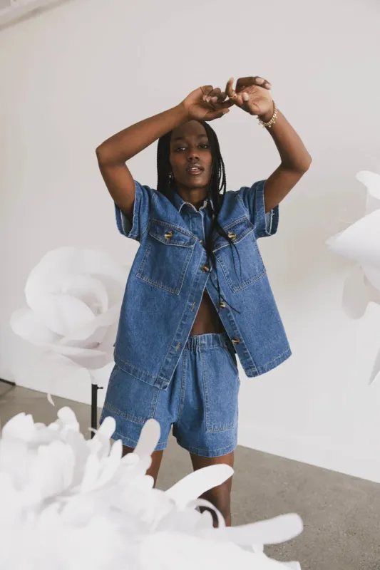 Luxor Denim Button Up sold by bohme