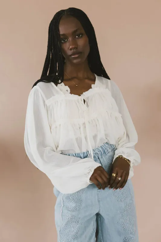 Frankie Sheer Peplum Blouse sold by bohme