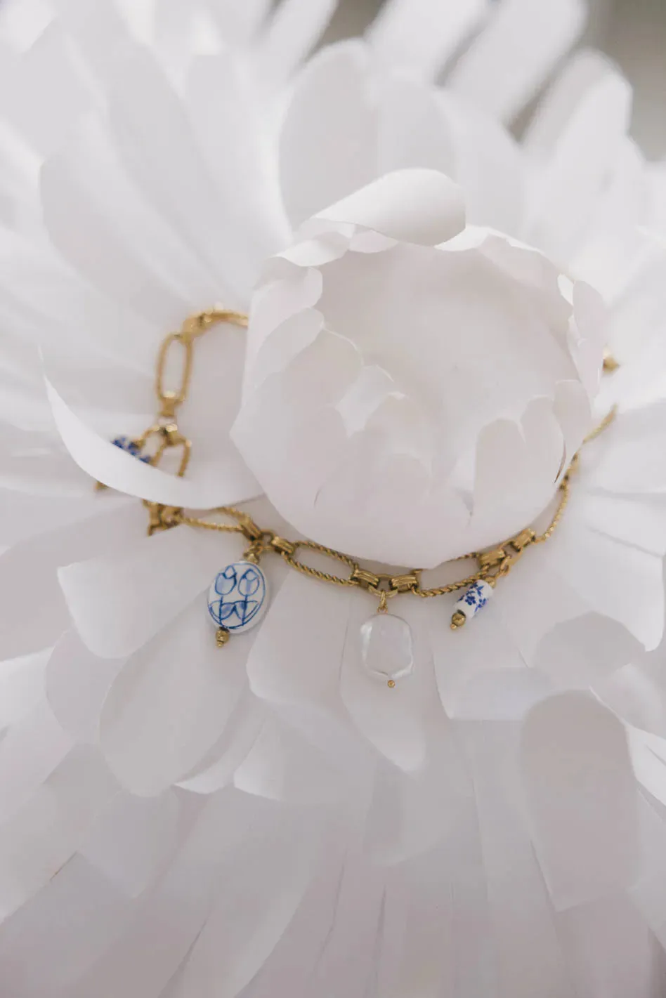 Lousia Blue Bead Charm Necklace sold by bohme product image thumbnail 3