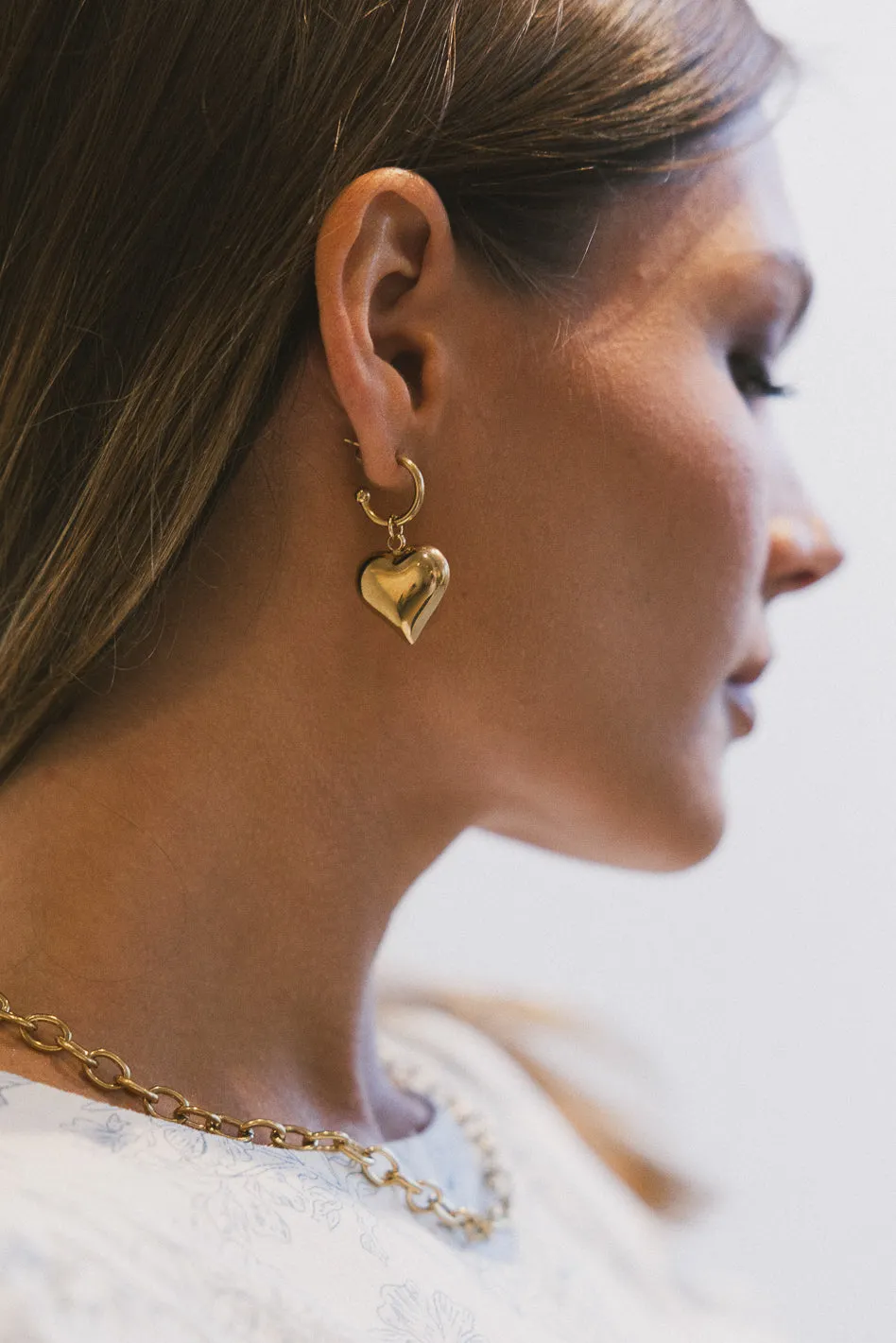 Britt Open Hoop Heart Earrings sold by bohme product image thumbnail 2