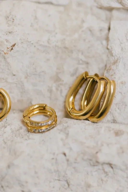 Taylor Hoop Earring Bundle in Gold sold by bohme