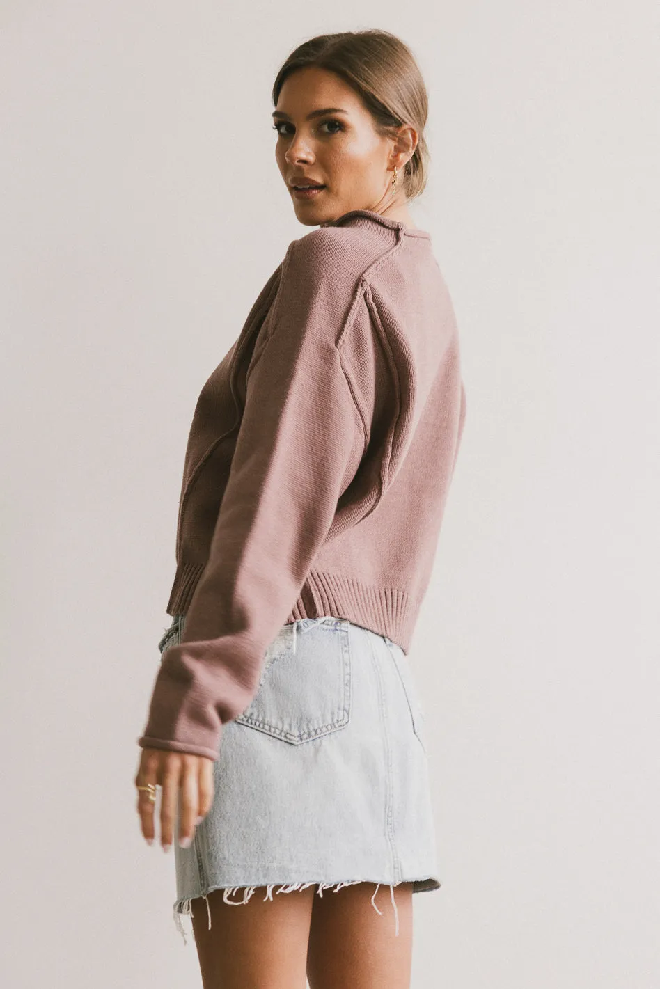Leander Knit Sweater in Mauve - FINAL SALE sold by bohme product image thumbnail 3