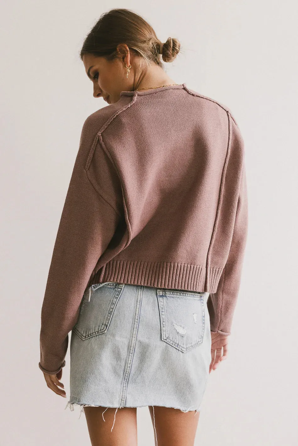 Leander Knit Sweater in Mauve - FINAL SALE sold by bohme product image thumbnail 2