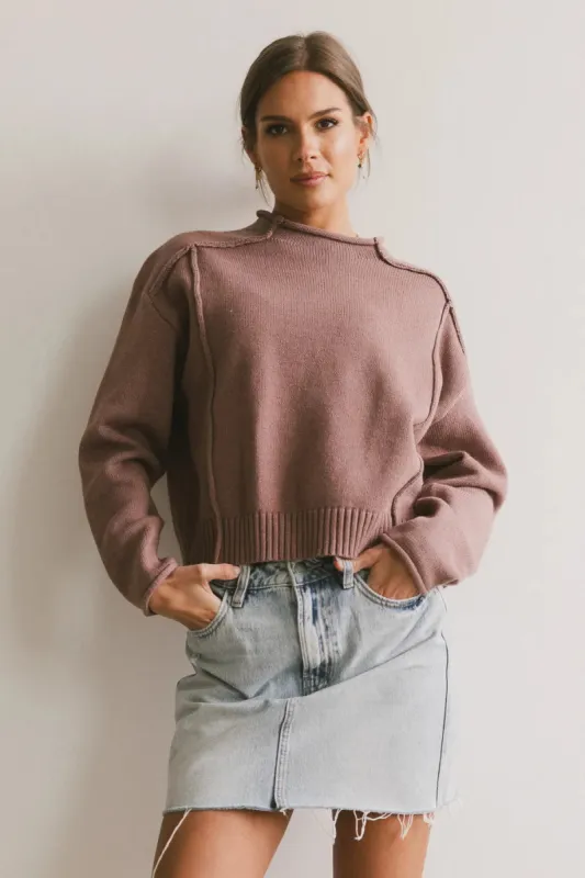 Leander Knit Sweater in Mauve - FINAL SALE sold by bohme