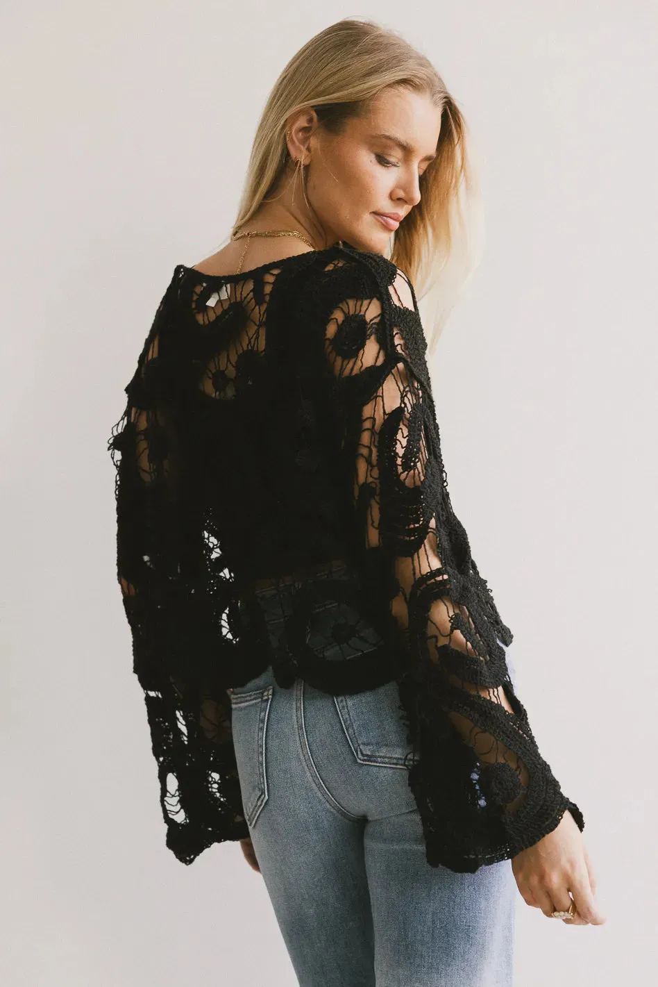No Worries Crochet Top in Black - FINAL SALE sold by bohme product image thumbnail 4