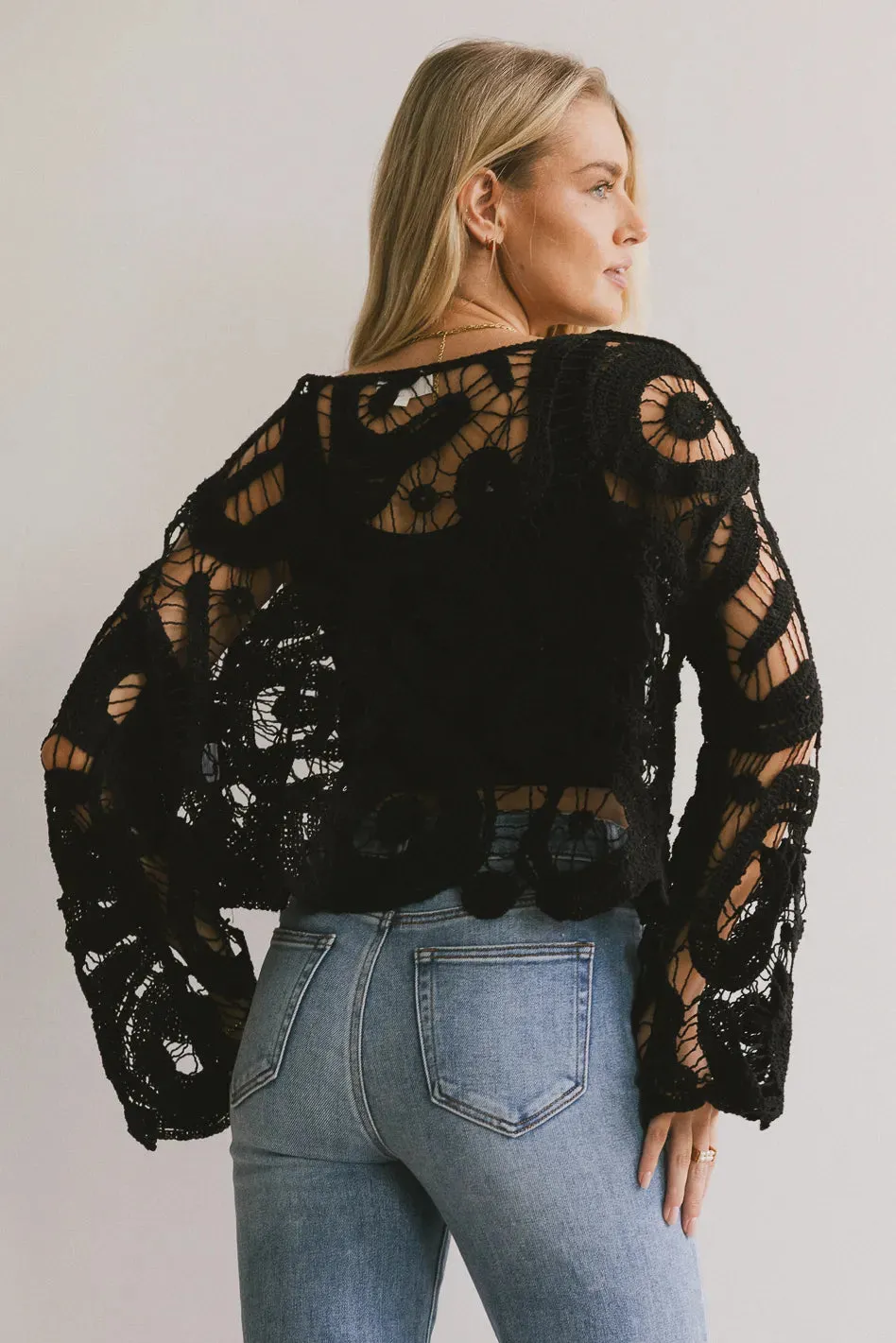 No Worries Crochet Top in Black - FINAL SALE sold by bohme product image thumbnail 2