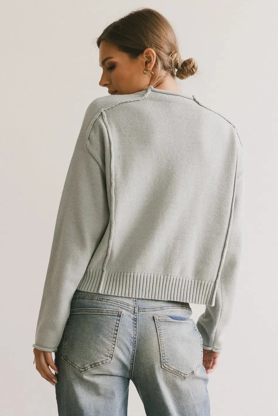 Leander Knit Sweater in Dusty Blue - FINAL SALE sold by bohme product image thumbnail 4
