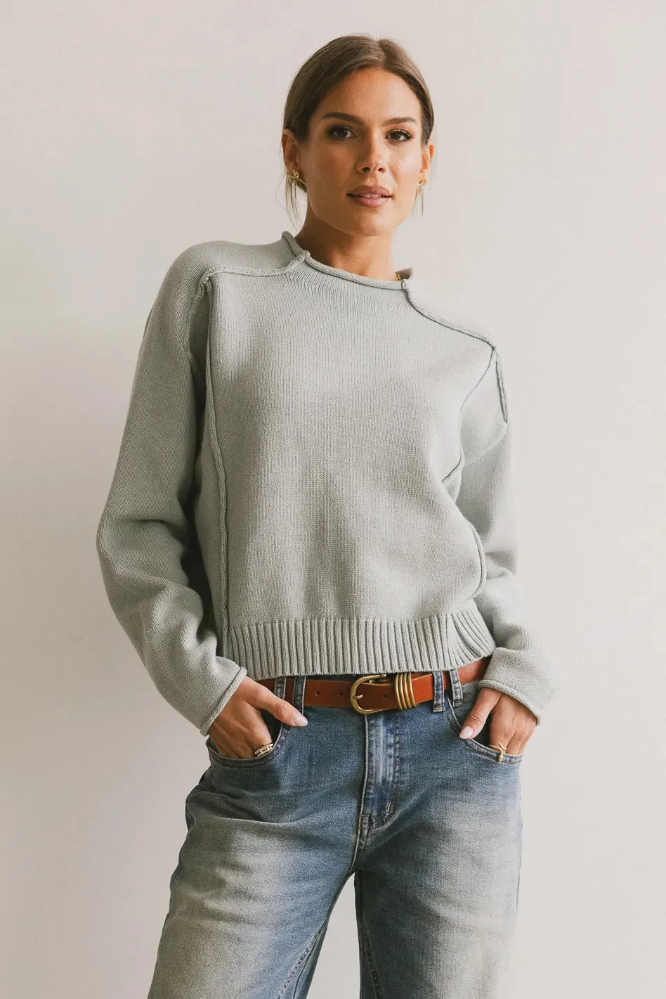 Leander Knit Sweater in Dusty Blue - FINAL SALE sold by bohme product image thumbnail 3