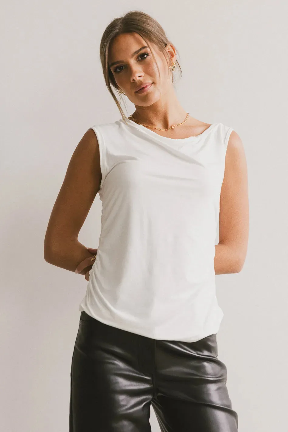 Daina Ruched Top in Ivory - FINAL SALE sold by bohme product image thumbnail 5