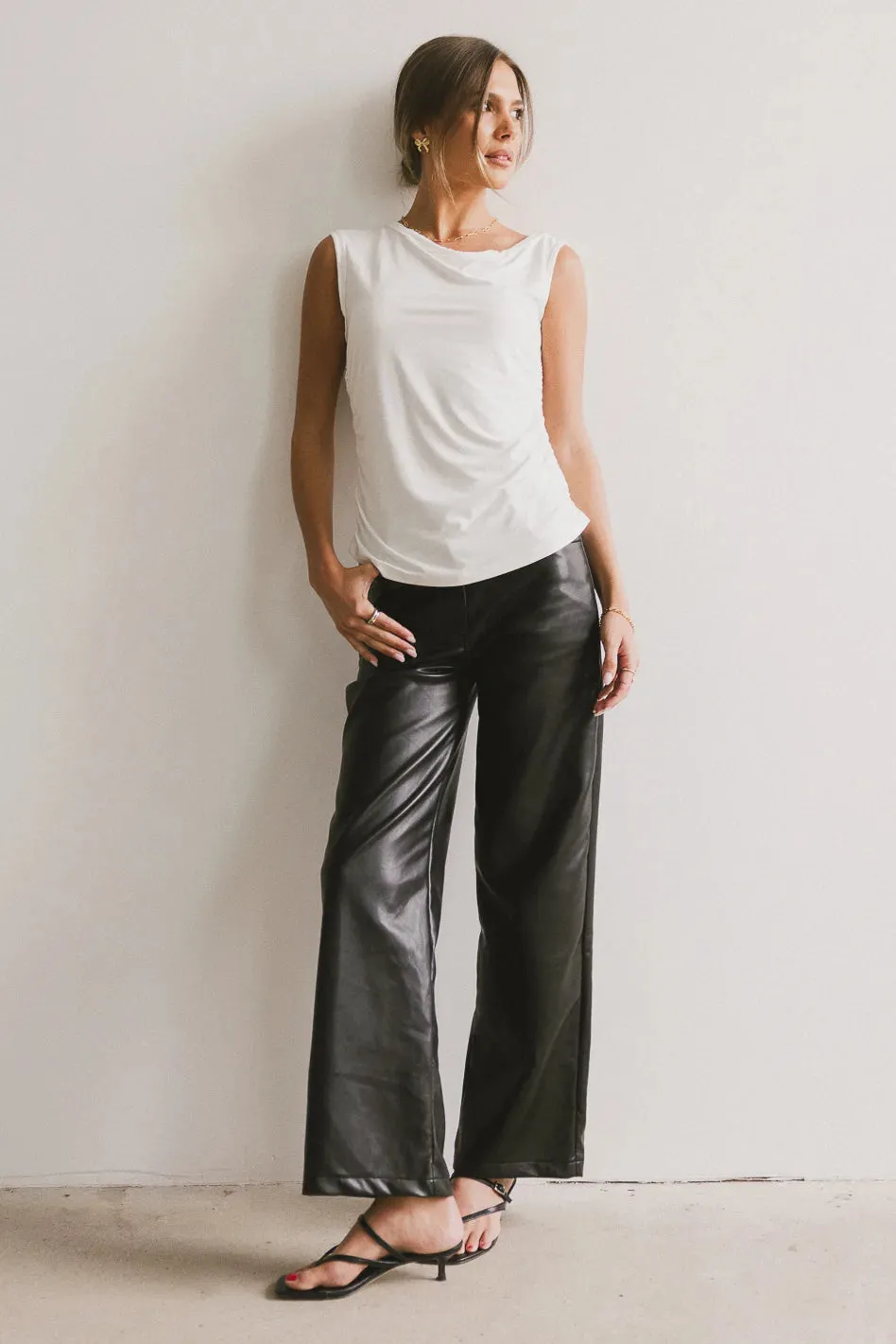 Daina Ruched Top in Ivory - FINAL SALE sold by bohme product image thumbnail 4