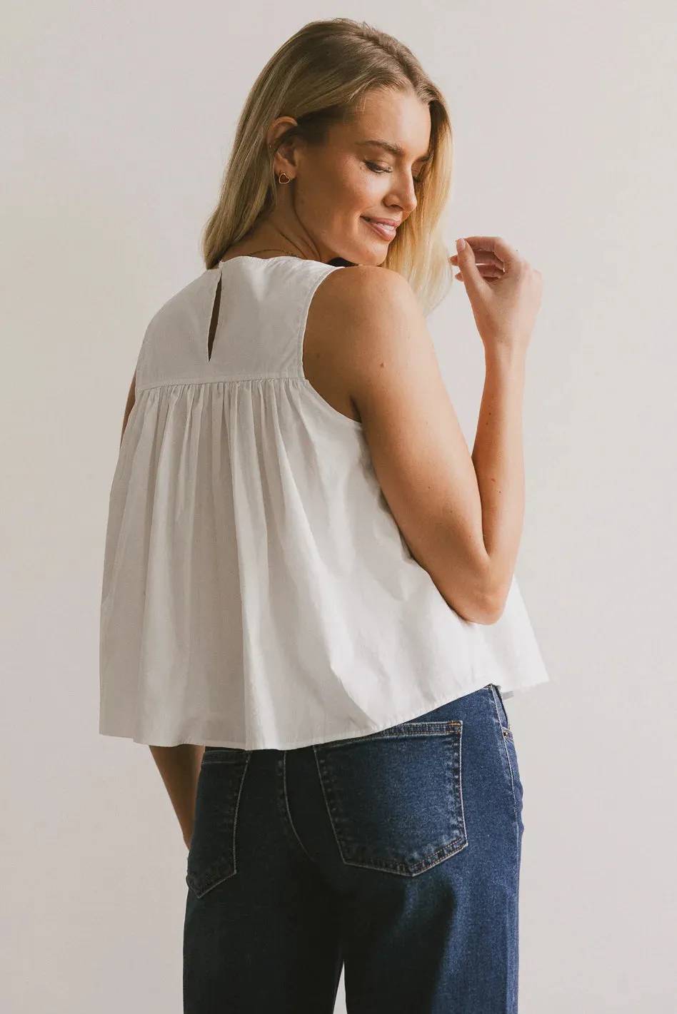 Anselle Swing Blouse in White sold by bohme product image thumbnail 2