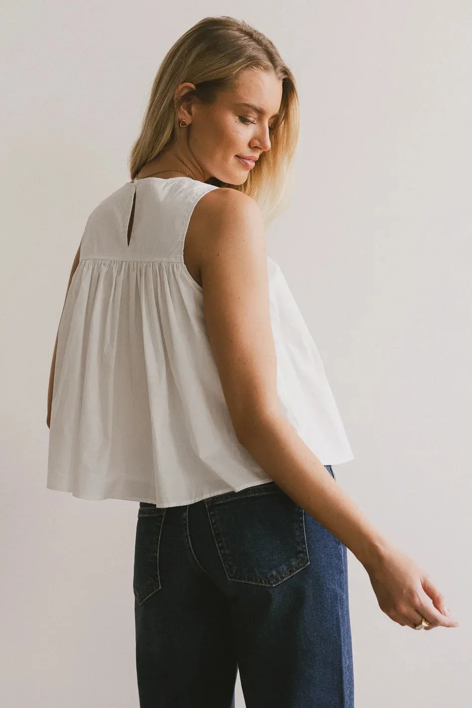 Anselle Swing Blouse in White sold by bohme product image thumbnail 4