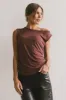 Daina Ruched Top in Brown - FINAL SALE sold by bohme