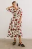 Marnie Smocked Midi Dress in Red sold by bohme