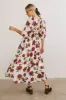 Marnie Smocked Midi Dress in Red sold by bohme