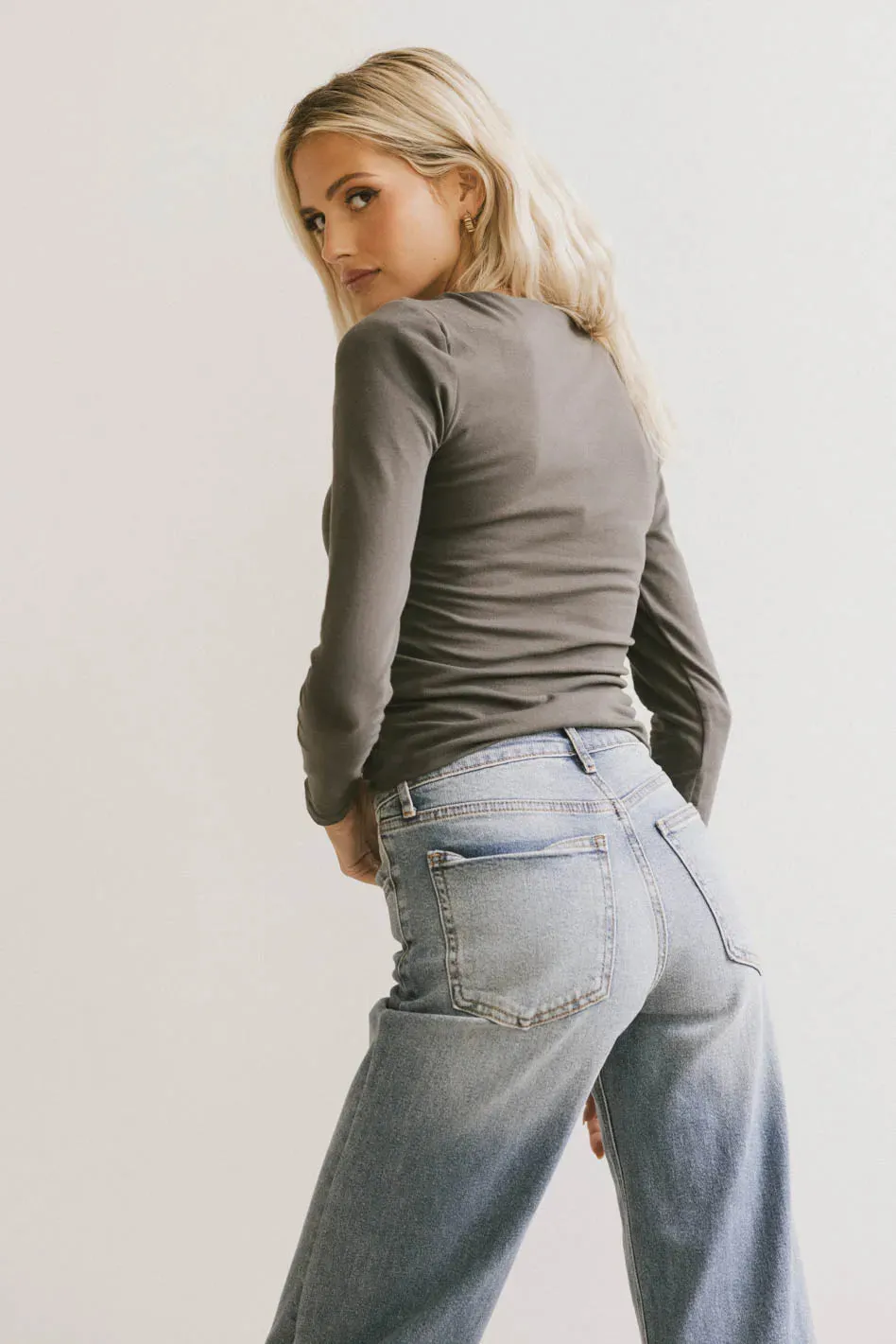 Polly Scoop Neck Top in Charcoal - FINAL SALE sold by bohme product image thumbnail 3