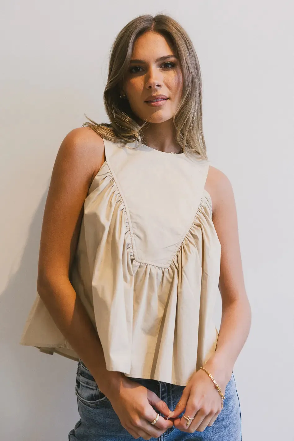 Anselle Swing Blouse in Taupe sold by bohme product image thumbnail 2