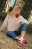 Ellis Waffle Knit Top in Light Grey sold by bohme