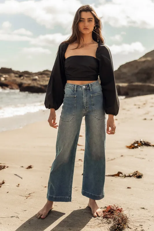 Leila Wide Leg Jeans in Medium Wash - FINAL SALE sold by bohme