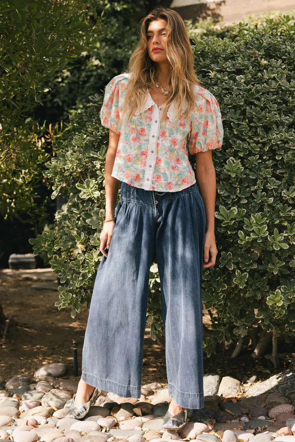 Melanie Wide Leg Pants in Dark Wash sold by bohme product image thumbnail 2