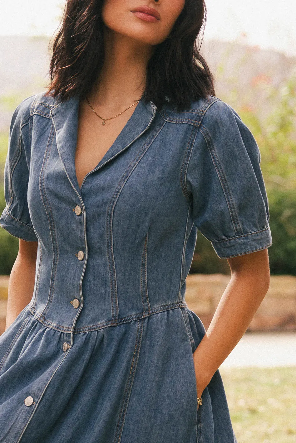 Mylie Denim Maxi Dress - FINAL SALE sold by bohme product image thumbnail 4