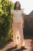 Avery Crinkle Joggers in Oatmeal sold by bohme