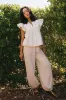 Avery Crinkle Joggers in Oatmeal sold by bohme
