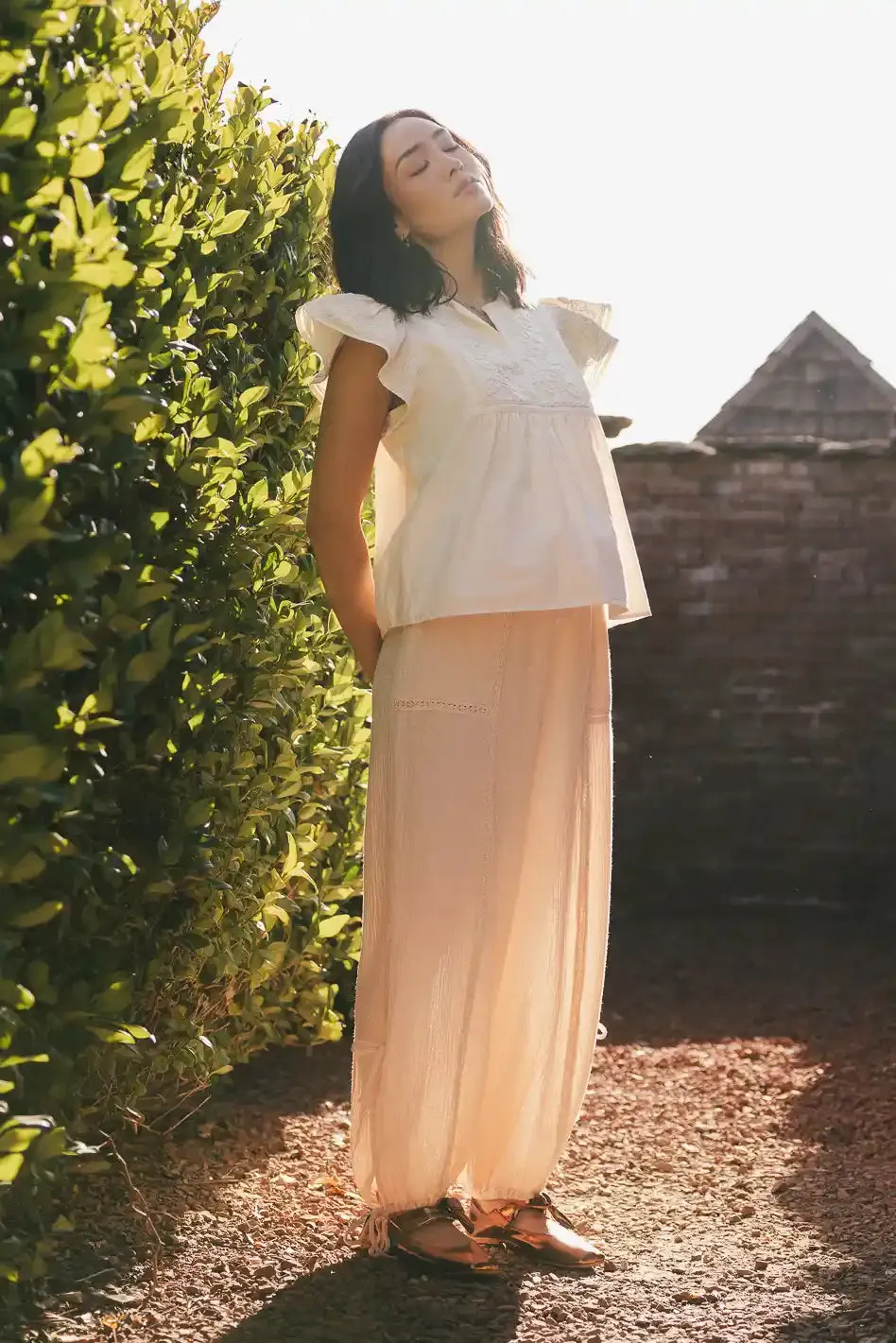 Avery Crinkle Joggers in Oatmeal - FINAL SALE sold by bohme product image thumbnail 3