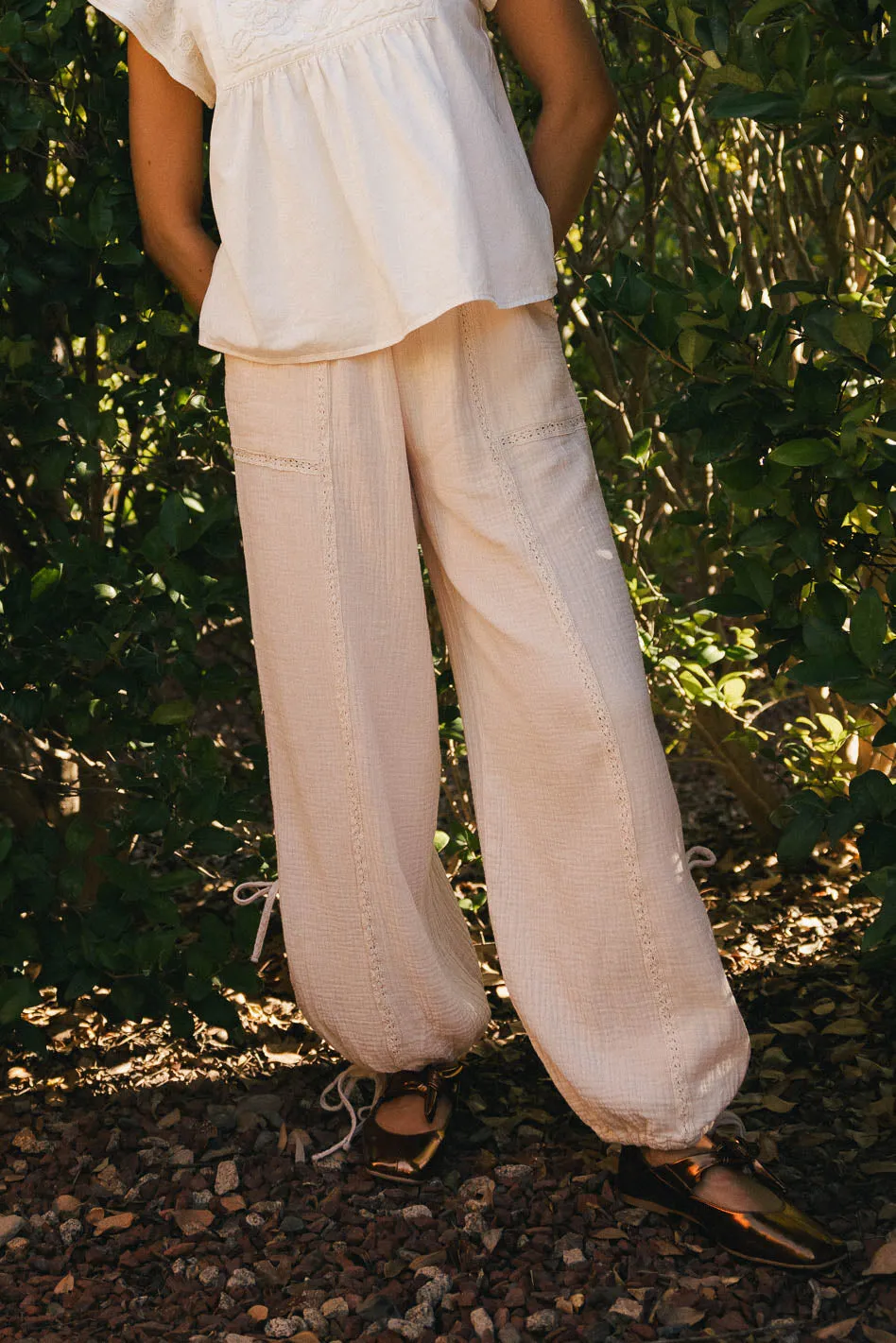 Avery Crinkle Joggers in Oatmeal - FINAL SALE sold by bohme product image thumbnail 2