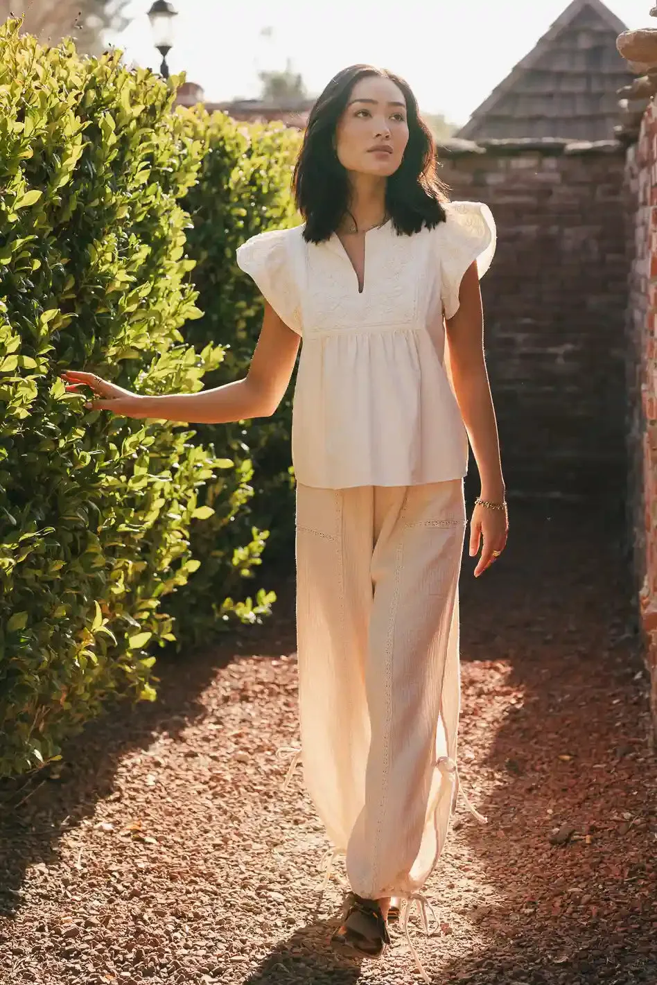 Avery Crinkle Joggers in Oatmeal - FINAL SALE sold by bohme product image thumbnail 5