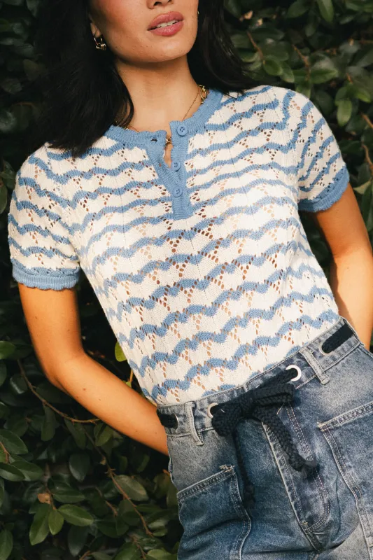 Eddie Knit Sweater in Blue - FINAL SALE sold by bohme