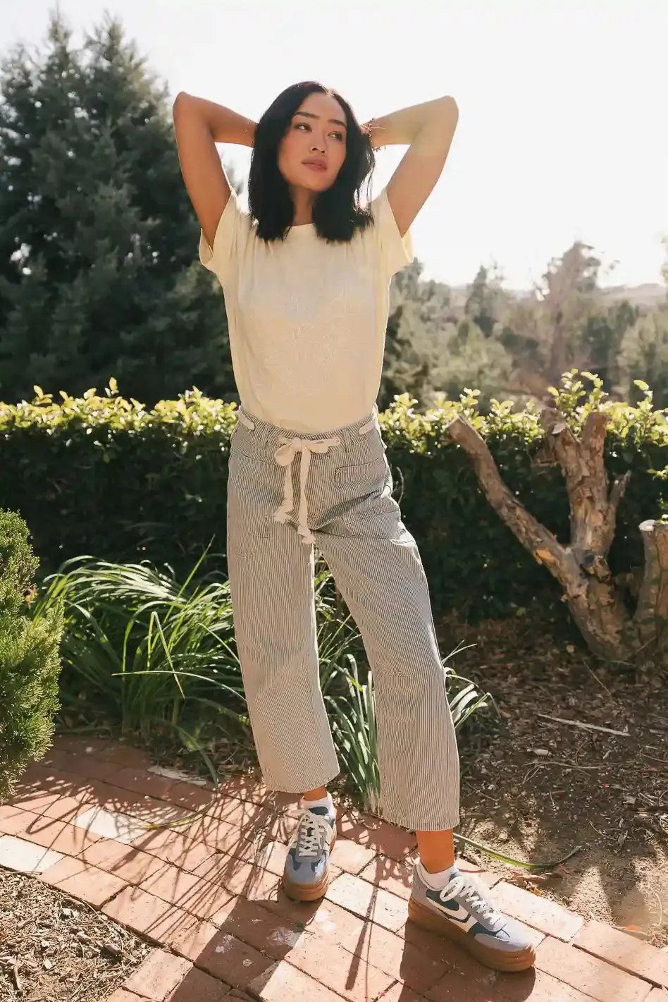 Jocelyn Barrel Jeans in Denim Stripe - FINAL SALE sold by bohme product image thumbnail 5