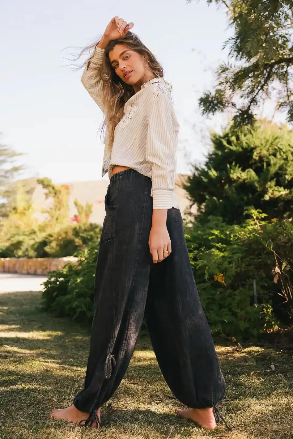 Avery Crinkle Joggers in Black - FINAL SALE sold by bohme product image thumbnail 5