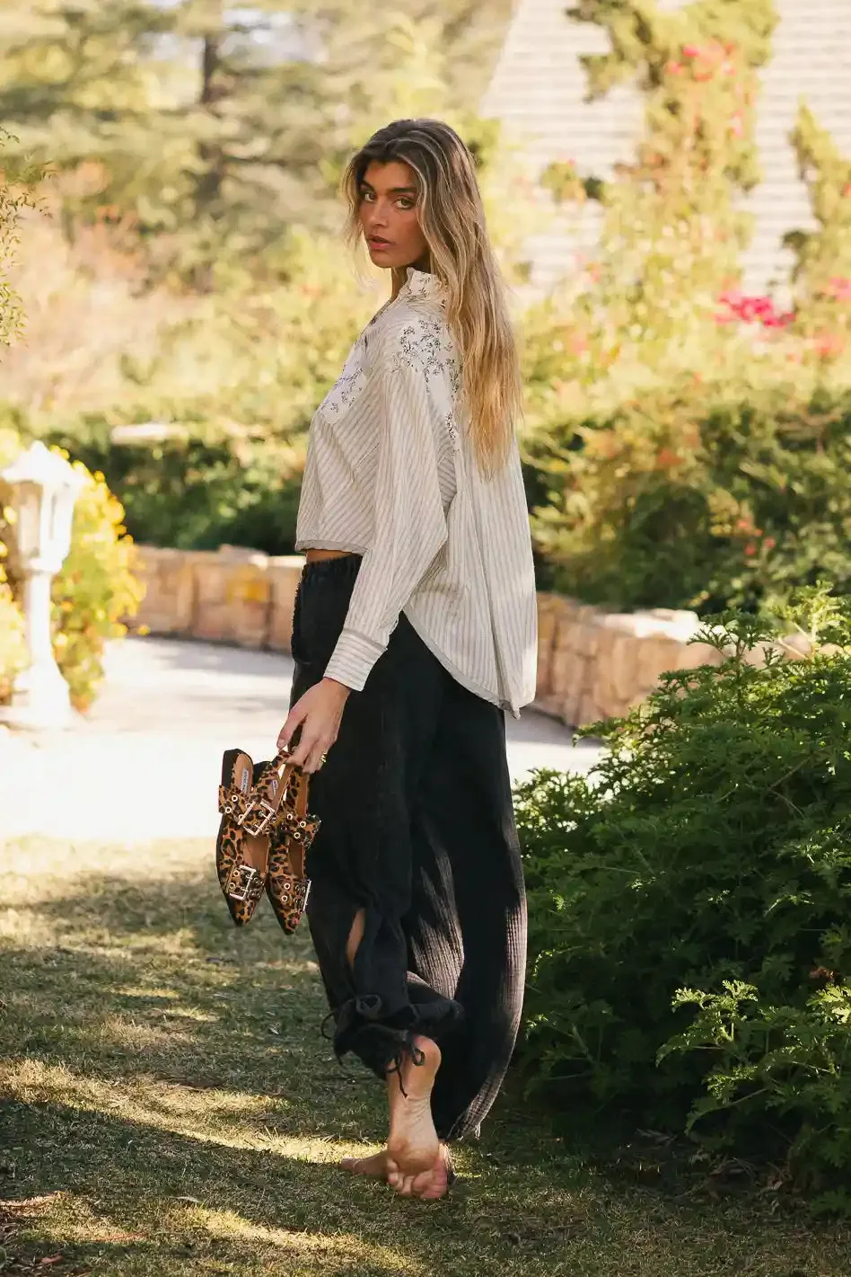 Avery Crinkle Joggers in Black - FINAL SALE sold by bohme product image thumbnail 3