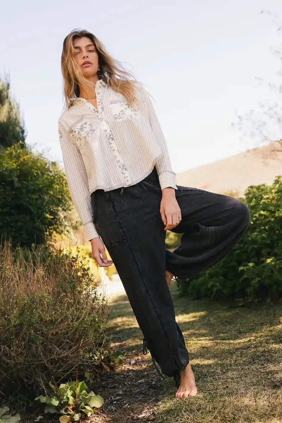 Avery Crinkle Joggers in Black - FINAL SALE sold by bohme product image thumbnail 4