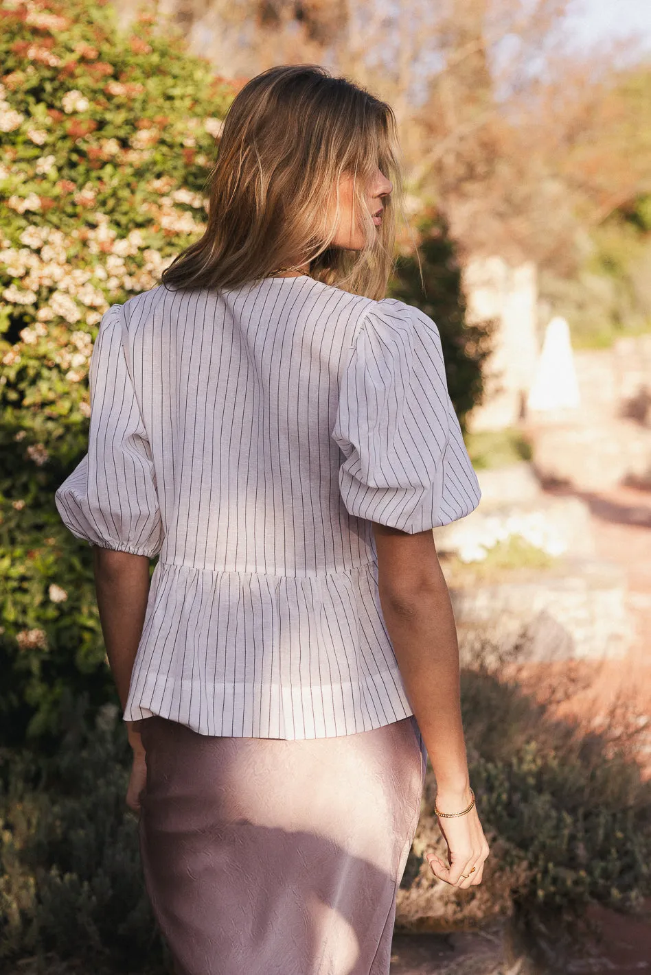 Corey Peplum Top in White - FINAL SALE sold by bohme product image thumbnail 3