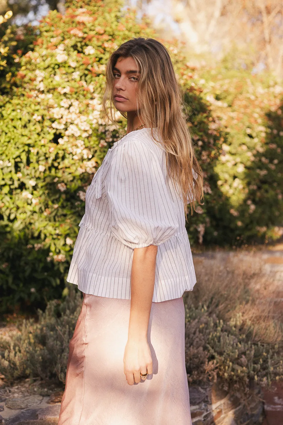 Corey Peplum Top in White - FINAL SALE sold by bohme product image thumbnail 5