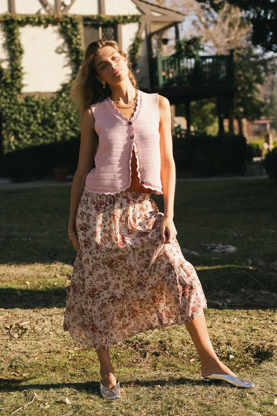 Brianni Floral Midi Skirt - FINAL SALE sold by bohme product image thumbnail 4