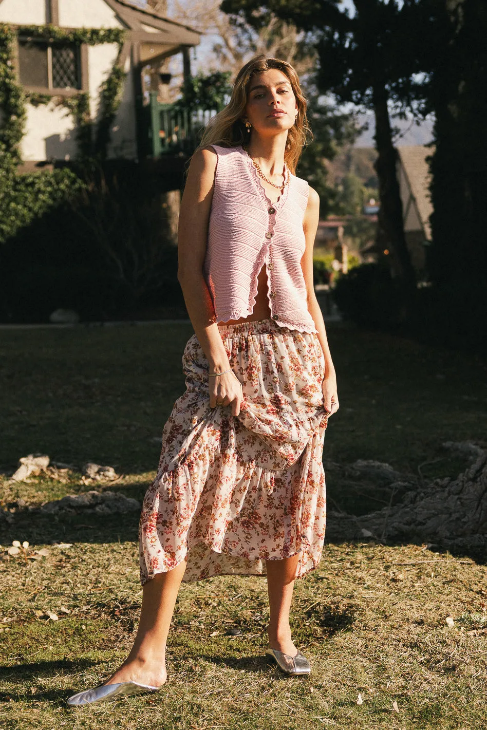 Brianni Floral Midi Skirt - FINAL SALE sold by bohme product image thumbnail 2