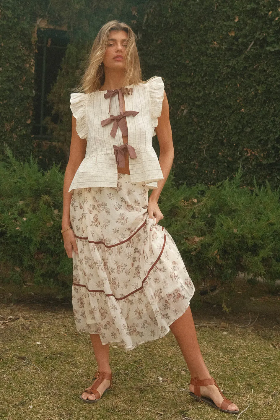 Inara Floral Midi Skirt - FINAL SALE sold by bohme