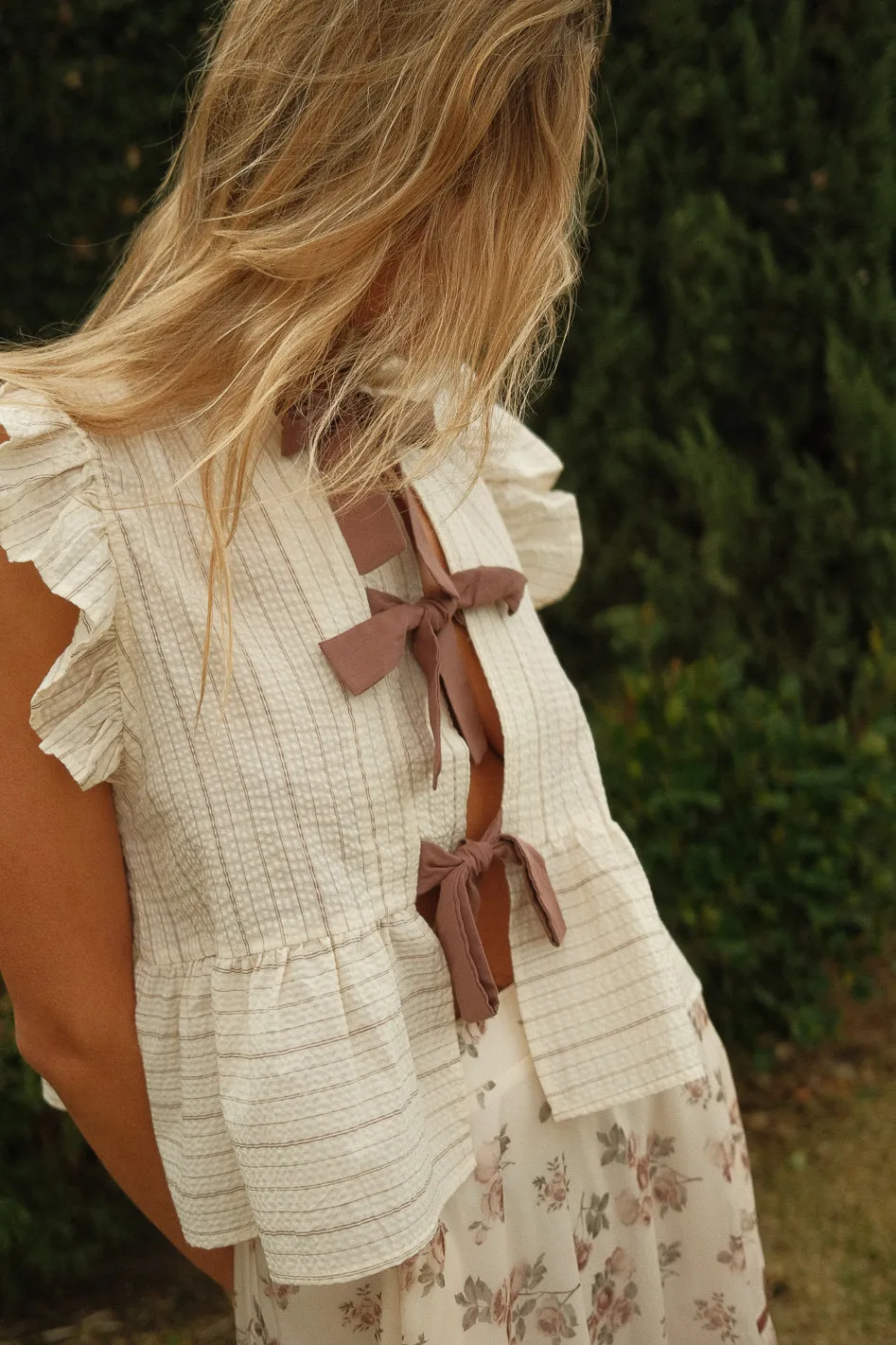Kadie Tie Front Blouse in Mocha - FINAL SALE sold by bohme product image thumbnail 5