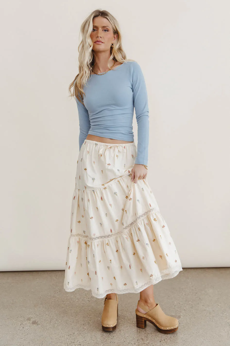 Sicilie Embroidered Floral Skirt - FINAL SALE sold by bohme product image thumbnail 4