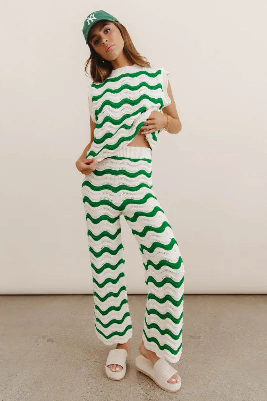 Elenor Knit Bottoms in Green sold by bohme