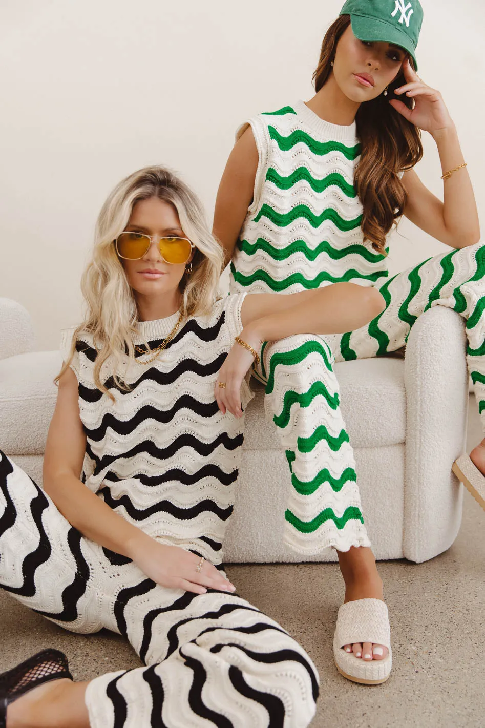 Elenor Knit Top in Green - FINAL SALE sold by bohme