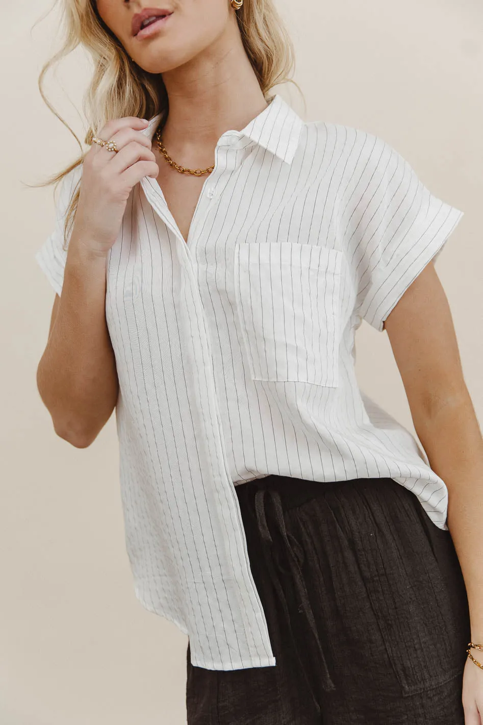 Kepner Pinstripe Top - FINAL SALE sold by bohme product image thumbnail 2