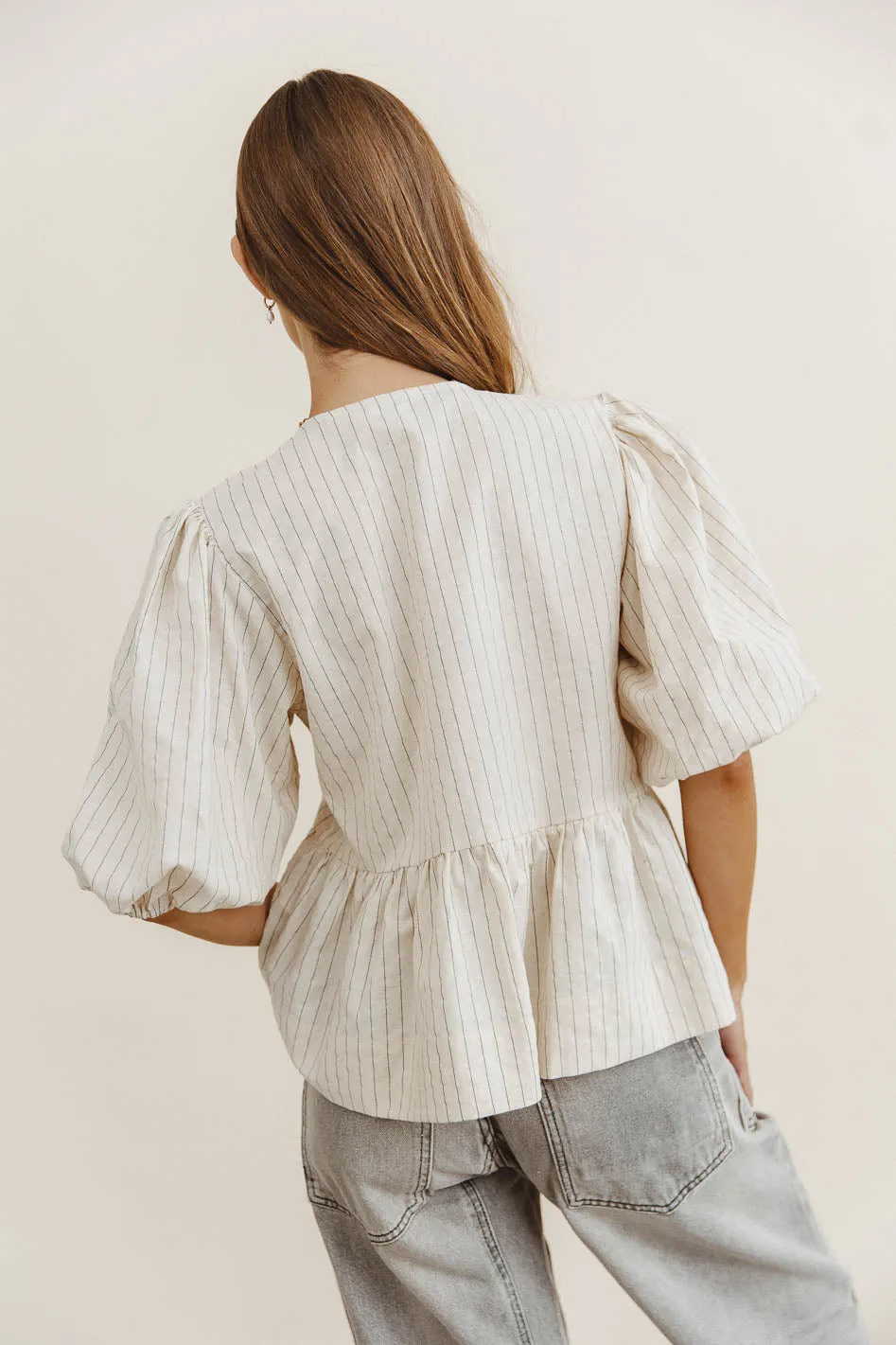 Corey Peplum Top in Tan sold by bohme product image thumbnail 4