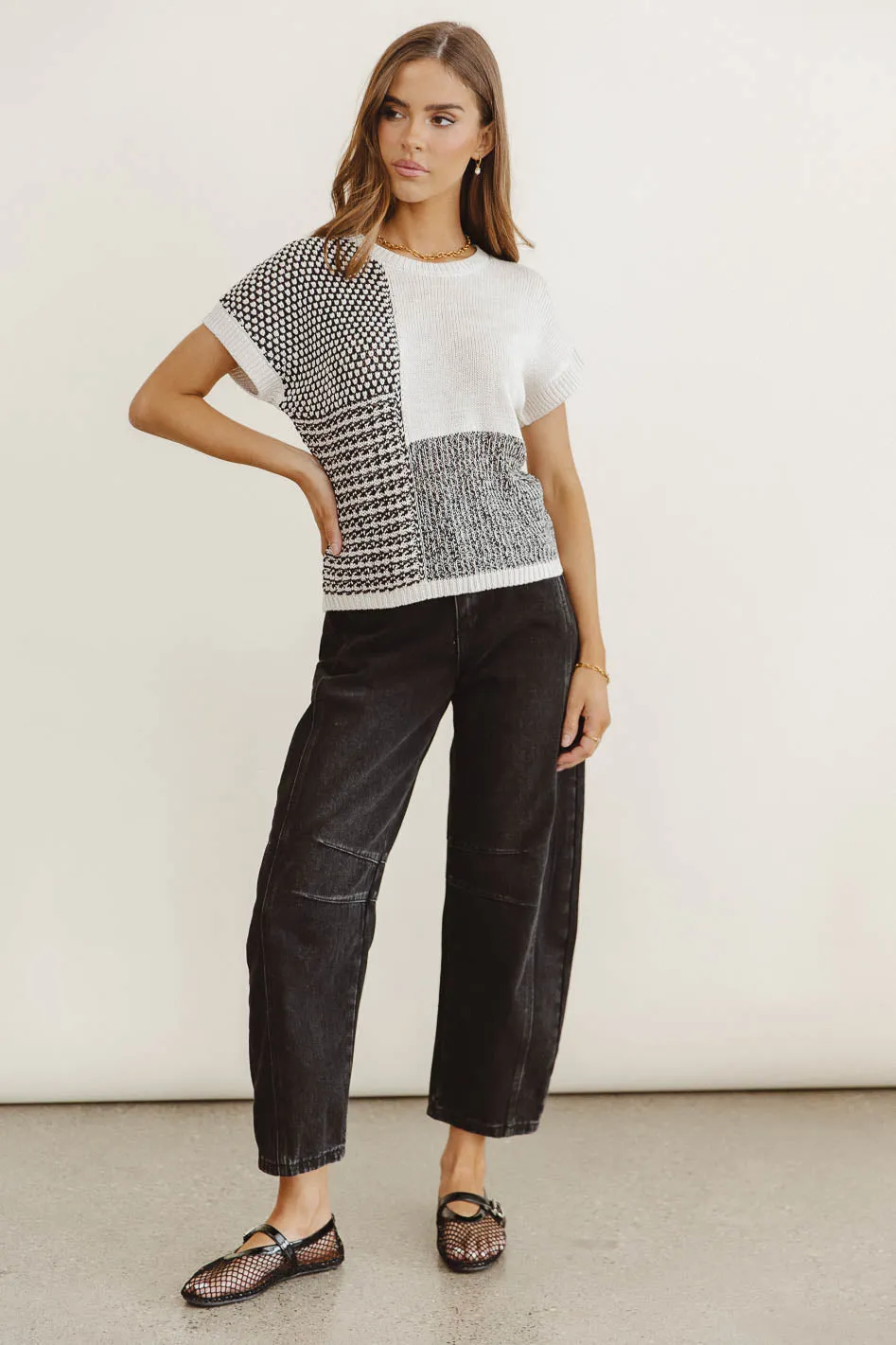 Bennie Colorblock Sweater in Black - FINAL SALE sold by bohme product image thumbnail 4