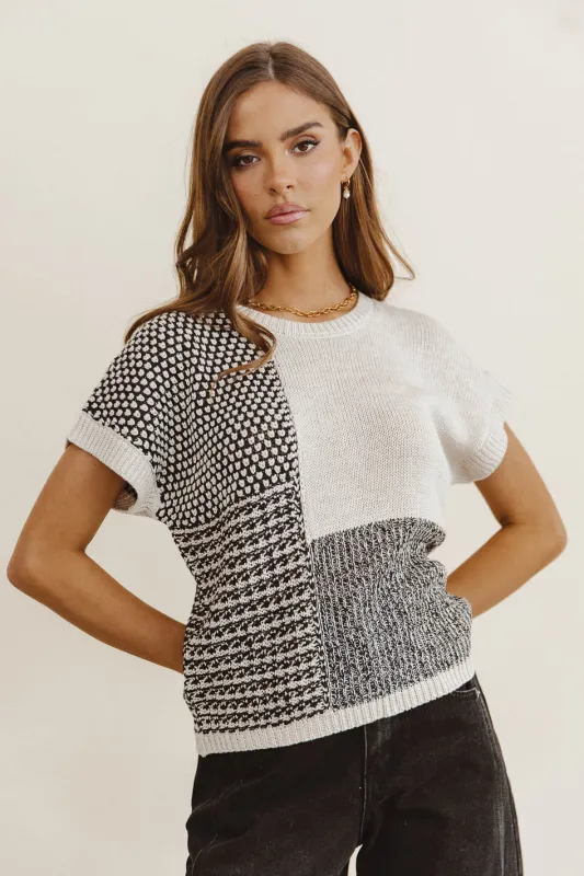 Bennie Colorblock Sweater in Black - FINAL SALE sold by bohme
