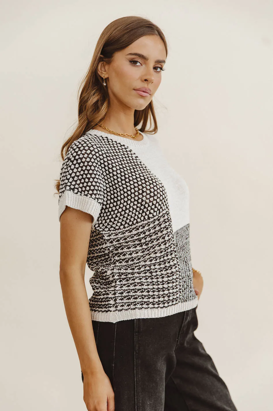 Bennie Colorblock Sweater in Black - FINAL SALE sold by bohme product image thumbnail 5