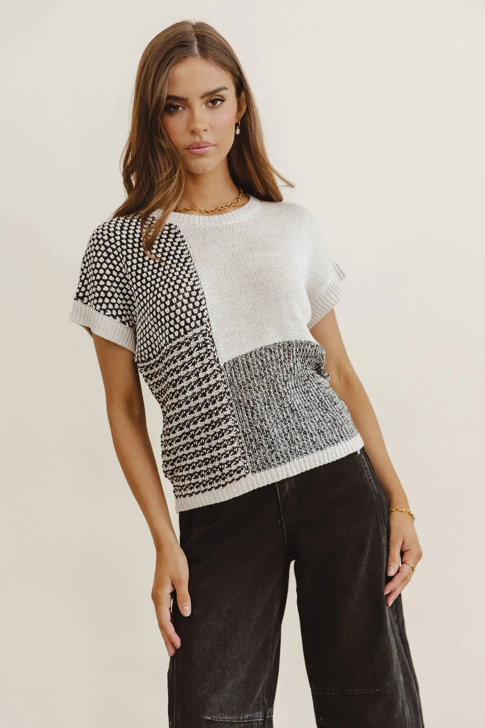 Bennie Colorblock Sweater in Black - FINAL SALE sold by bohme product image thumbnail 2